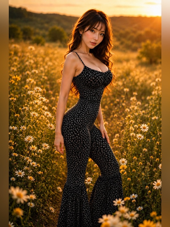 ---- Pants - Wildflowers & Windowlight flared leg meadowcore Jumpsuit pants romper